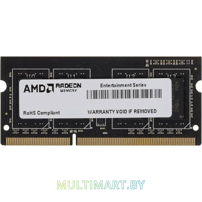 Оперативная память AMD Radeon Entertainment 2GB DDR3 SO-DIMM PC3-12800 (R532G1601S1S-U)